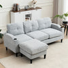 Convertible Combination Sofa Sofa LShaped Sofa With Footstools With Storage WhiteBlack Sofa For Living Room, Living Room BedroomOfficeSmall Space 3Seater Combination Sofa