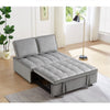 Grey Convertible Velvet Sofa Bed – 2-Seater Modern Sleeper