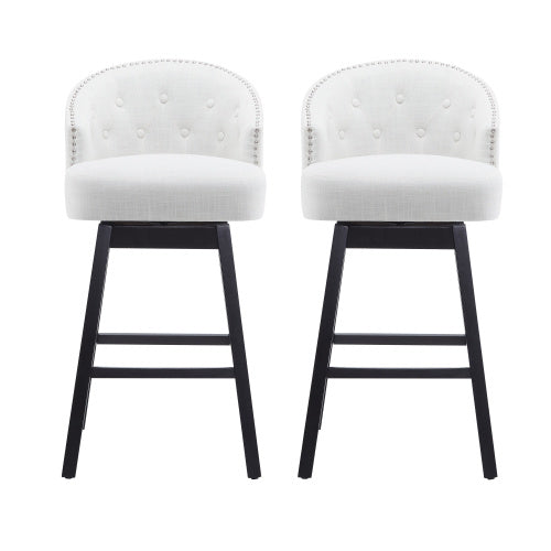 2-Piece 360° Swivel Bar Stools – Upholstered Counter Height Chairs for Kitchen & Home Bar
