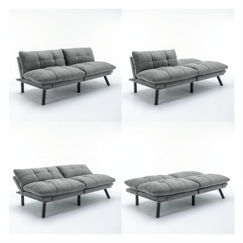 Light Grey Convertible Folding Modern Sofa Bed – Twin Size, Space-Saving & Stylish