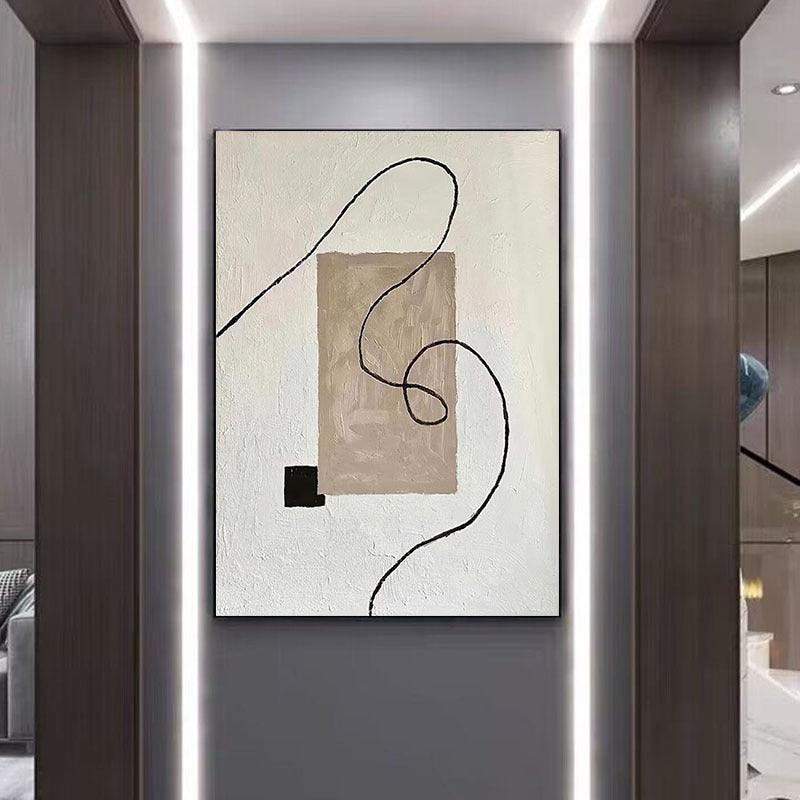 Pure Hand Drawing Minimalist Black And White Living Room Decorative Painting