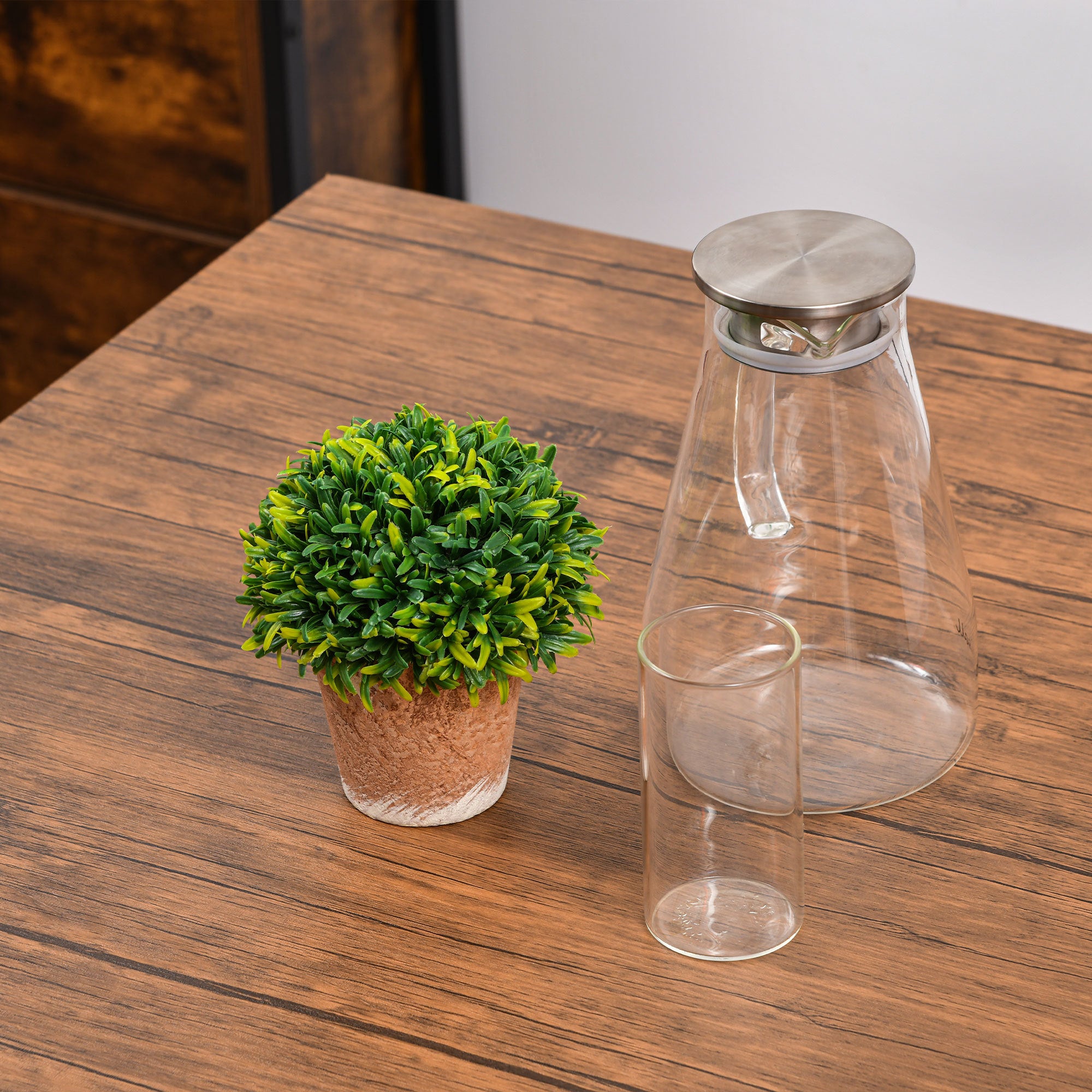 5-Piece Modern Counter Height Dining Table Set with 4 Chairs – Walnut Finish