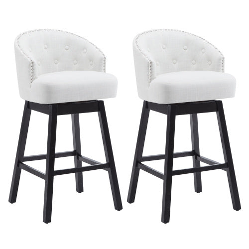 2-Piece 360° Swivel Bar Stools – Upholstered Counter Height Chairs for Kitchen & Home Bar