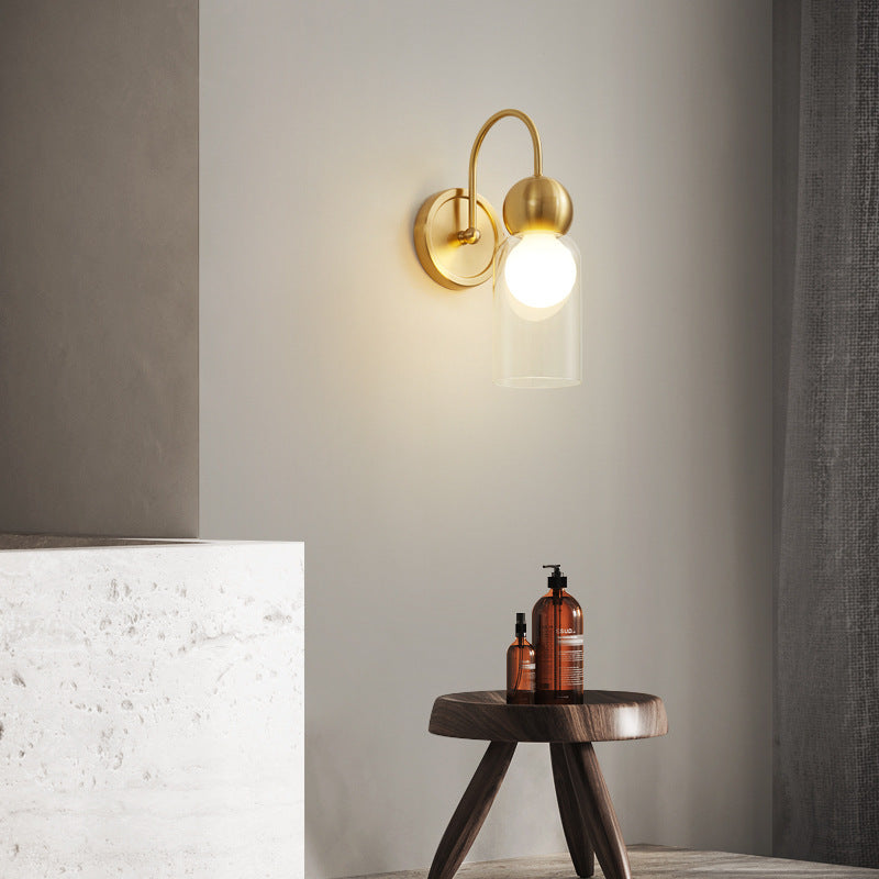 Copper Wall Lamp Bedroom Nordic Light Luxury And Simplicity Atmosphere Stairs Cream Storm Lantern