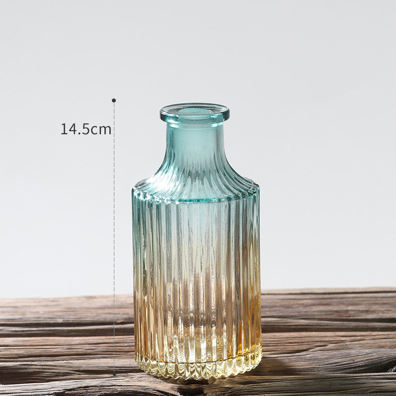 Embossed glass transparent vase tabletop decoration