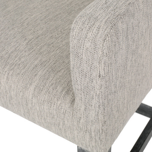 2-Piece Set of 26” Upholstered Counter Stools – Light Grey Fabric Dining Chairs