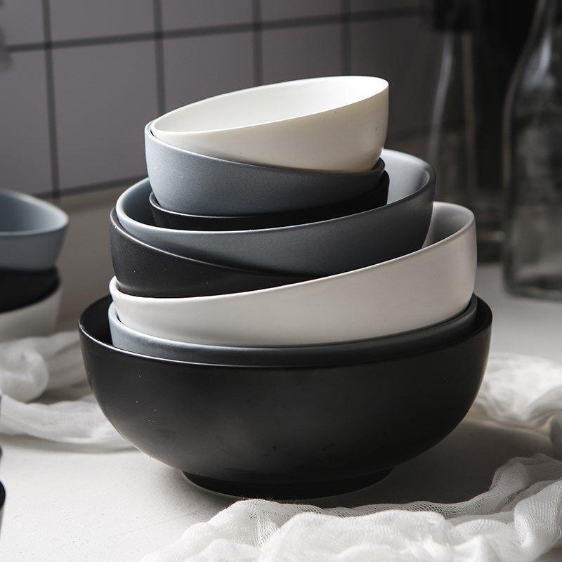 Ceramic Rice Bowl Tableware Retro Classic Matte