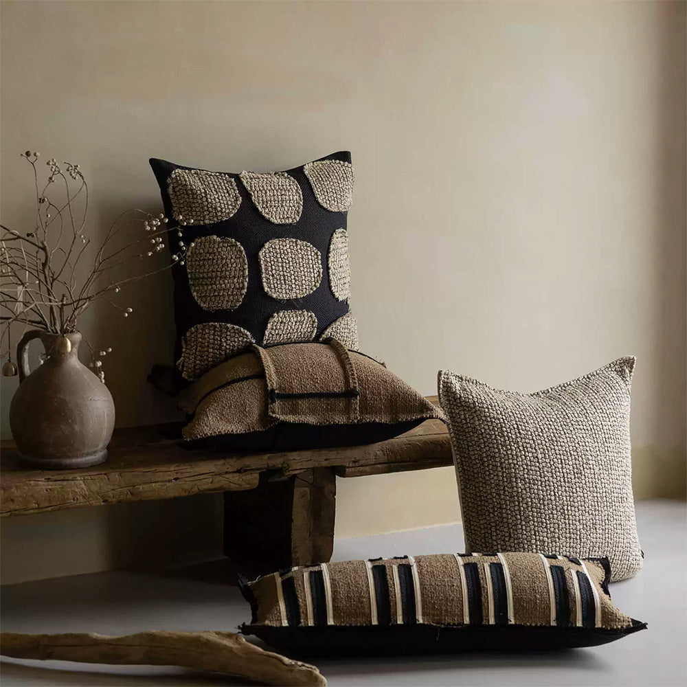 Sofa Pillows Simple Brown Khaki Cushion Case Luxury Linen Cotton Blend Decorative Pillow Cover For Sofa Chair Bedding Home Pillow Core Is Made Of Down-feather-like Fabric