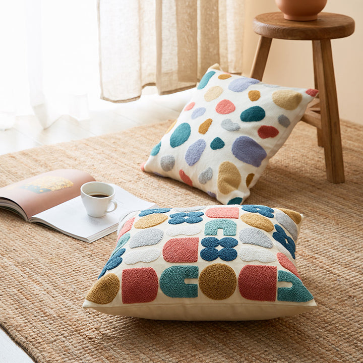 Cotton Embroidered Cushion Cover – Decorative Pillow Case Bedroom