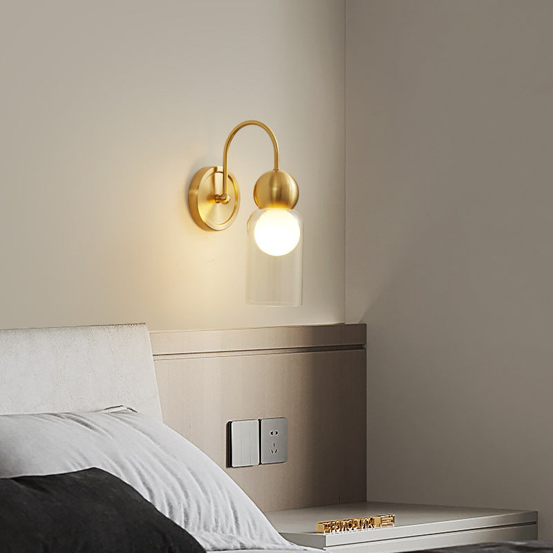 Copper Wall Lamp Bedroom Nordic Light Luxury And Simplicity Atmosphere Stairs Cream Storm Lantern