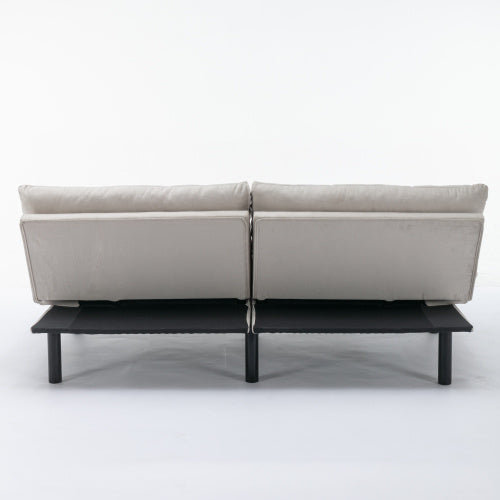 Cream Convertible Folding Sofa Bed – Modern 2-Seater for Small Spaces