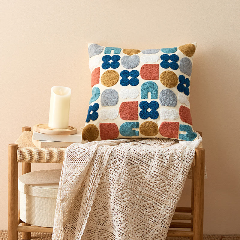 Cotton Embroidered Cushion Cover – Decorative Pillow Case Bedroom