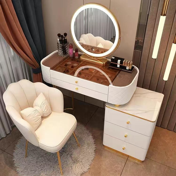 Modern Minimalist Bedroom Dresser & Chair Set