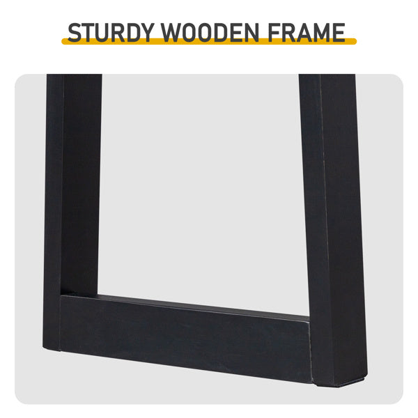 Black Trapezoidal Leg Tabletop With Edge Pine Entrance Table