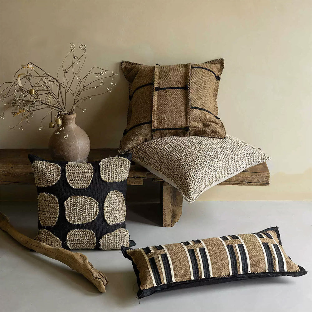 Sofa Pillows Simple Brown Khaki Cushion Case Luxury Linen Cotton Blend Decorative Pillow Cover For Sofa Chair Bedding Home Pillow Core Is Made Of Down-feather-like Fabric