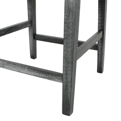 2-Piece Set of 26” Upholstered Counter Stools – Light Grey Fabric Dining Chairs