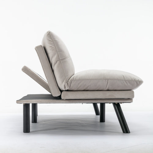 Cream Convertible Folding Sofa Bed – Modern 2-Seater for Small Spaces