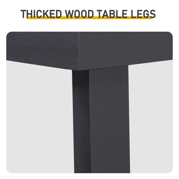 Black Trapezoidal Leg Tabletop With Edge Pine Entrance Table