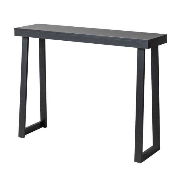 Black Trapezoidal Leg Tabletop With Edge Pine Entrance Table