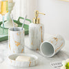 Modern Marble Ceramic Bathroom Wash Kit 4 Pieces