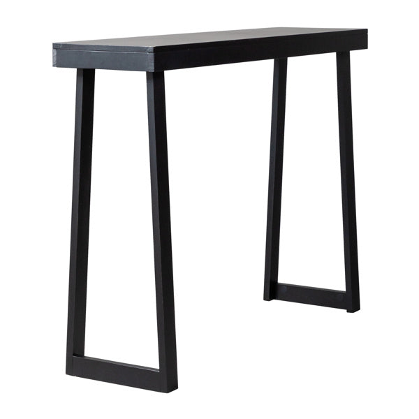 Black Trapezoidal Leg Tabletop With Edge Pine Entrance Table