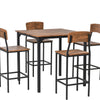5-Piece Modern Counter Height Dining Table Set with 4 Chairs – Walnut Finish