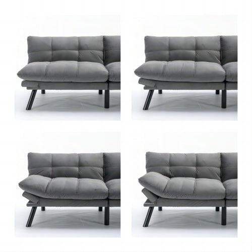 Light Grey Convertible Folding Modern Sofa Bed – Twin Size, Space-Saving & Stylish
