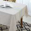 Cotton Linen Rectangular Tablecloth with Tassel – Dust-Proof, Anti-Fade, Elegant Décor