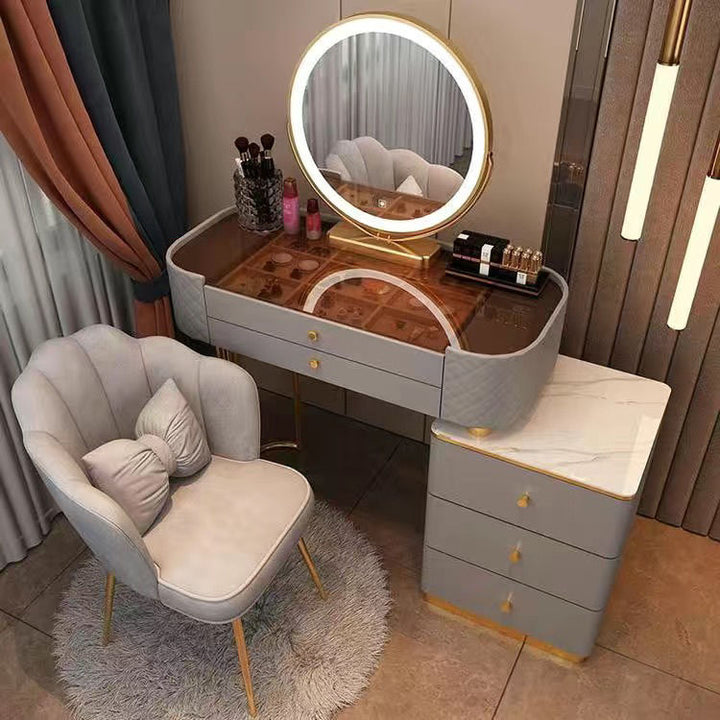 Modern Minimalist Bedroom Dresser & Chair Set