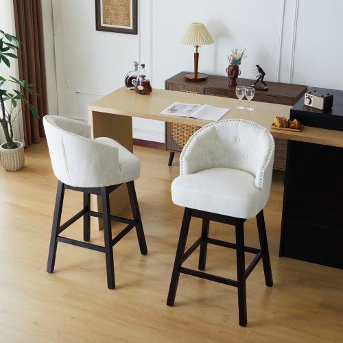 2-Piece 360° Swivel Bar Stools – Upholstered Counter Height Chairs for Kitchen & Home Bar